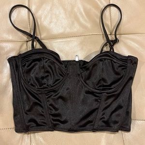 Black corset style crop top